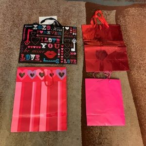 Like New 4 Valentines Paper Gift Bags
